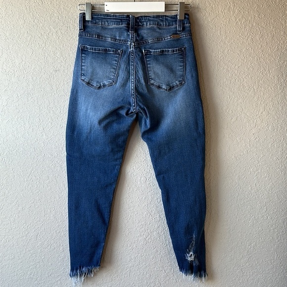 KanCan Angled Raw Hem Destructed Ankle Jeans Size 25 - Picture 9 of 12